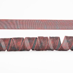 ΚΟΡΔΕΛΑ ΜΑΥΡΗ, ΜΕ ΚΟΚΚΙΝΑ GLITTER ΛΟΥΛΟΥΔΙΑ, 6,35cm, 10Y - Image 1