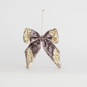 ΒΕΛΟΥΔΙΝΟΣ ΦΙΟΓΚΟΣ, ΓΚΡΙ, ΜΕ GLITTER, 15x15cm - Image 1