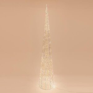 ΚΩΝΟΣ ΦΩΤΙΖΟΜΕΝΟΣ ΙΡΙΔΙΖΩΝ 210cm, 2400 LED, 31V ΜΕΤΑΣΧΗΜΑΤΙΣΤΗ, TIMER, ΑΣΗΜΙ ΧΑΛΚΙΝΟ ΚΑΛΩΔΙΟ, ΘΕΡΜΟ ΛΕΥΚΟ LED, ΠΡΟΕΚΤΑΣΗ ΠΑΡΟΧΗΣ 5m, IP44 - Image 1