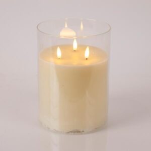 ΚΕΡΙ ΜΠΑΤΑΡΙΑΣ ΜΕ 3 ΚΙΝΟΥΜΕΝΕΣ ΦΛΟΓΕΣ, ΜΕ ΓΥΑΛΙ, ΙΒΟΥΑΡ, ΜΕ ΧΡΟΝΟΔΙΑΚΟΠΤΗ, 15x20cm - Image 1