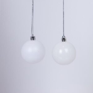 ΜΠΑΛΑ ΠΛΑΣΤΙΚΗ, ΛΕΥΚΗ, ΓΥΑΛΙΣΤΕΡΗ ΚΑΙ ΜΑΤ, ΣΕΤ 6ΤΜΧ, 6cm (TOP 120) - Image 1