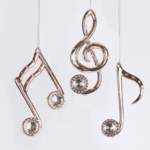 ΣΤΟΛΙΔΙ ΑΚΡΥΛΙΚΟ, ΜΟΥΣΙΚΕΣ ΝΟΤΕΣ, ΡΟΖ ΧΡΥΣΟ, 14,5cm - Image 1