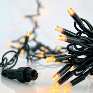 ΣΕΙΡΑ, 100 FLASH LED 5mm ΜΕ ΚΑΛΥΜΜΑ, 230V, 3 ΕΠΕΚΤΑΣΕΙΣ ΕΩΣ 3 ΣΕΤ, ΠΡΑΣΙΝΟ ΚΑΟΥΤΣΟΥΚ ΚΑΛΩΔΙΟ, ΘΕΡΜΟ ΛΕΥΚΟ LED ΑΝΑ 10cm, ΠΡΟΕΚΤΑΣΗ ΠΑΡΟΧΗΣ 1.5m, ΙΡ65 - Image 1