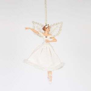 ΝΕΡΑΙΔΑ ΜΕ ΛΕΥΚΗ ΓΟΥΝΙΝΗ ΦΟΥΣΤΑ, ΠΙΡΟΥΕΤΑ, 15.5cm - Image 1