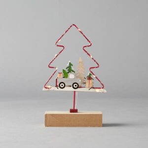 ΦΩΤΙΖΟΜΕΝΟ ΜΕΤΑΛΛΙΚΟ ΣΕ ΣΧΗΜΑ ΔΕΝΤΡΟΥ, ΜΠΑΤΑΡΙΑΣ, 12.5*4.5*19cm, IP20 - Image 1