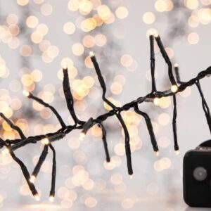 CLUSTER 7m, 768 LED 3mm, 31V ΜΕΤΑΣΧΗΜΑΤΙΣΤΗ, 8 ΠΡΟΓΡΑΜΜΑΤΑ & ΜΝΗΜΗ, ΠΡΑΣΙΝΟ PVC ΚΑΛΩΔΙΟ, ΘΕΡΜΟ ΛΕΥΚΟ LED, ΠΡΟΕΚΤΑΣΗ ΠΑΡΟΧΗΣ 3m, IP44 - Image 1