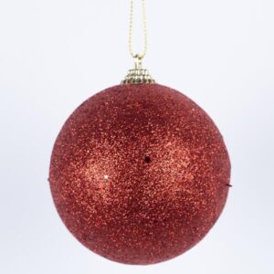 ΜΠΑΛΑ ΠΛΑΣΤΙΚΗ, ΚΟΚΚΙΝΗ, ΓΚΛΙΤΕΡ, ΣΕΤ 6ΤΜΧ, 8cm (TOP 120) - Image 1