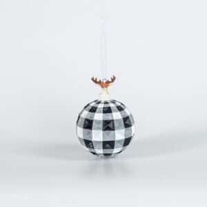 ΓΥΑΛΙΝΗ ΜΠΑΛΑ, ΜΑΥΡΗ ΚΑΡΟ, ΜΕ ΠΟΡΣΕΛΑΝΙΝΟ ΤΑΡΑΝΔΟ, 1ΤΜΧ, 9cm - Image 1