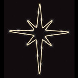 ΕΠΑΓΓΕΛΜΑΤΙΚΟ ΣΧΕΔΙΟ, ΕΠΙΣΤΗΛΙΟ, ΑΣΤΕΡΙ ΒΗΘΛΕΕΜ, ΘΕΡΜΗ ΛΕΥΚΗ LED ΦΩΤΟΣΩΛΗΝΑ, 100x90cm, IP65 - Image 1