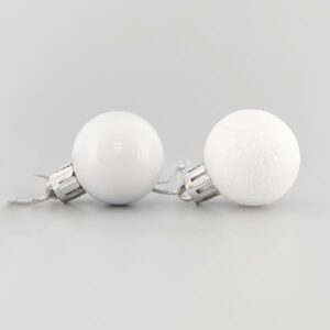 ΜΠΑΛΑ ΠΛΑΣΤΙΚΗ, ΛΕΥΚΗ, ΣΕΤ 27ΤΜΧ, (9 ΠΕΡΛΕ , 18 GLITTER), 3cm - Image 1