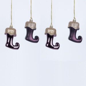 ΜΠΟΤΑ ΠΛΑΣΤΙΚΗ, ΣΕΤ 4 ΤΜΧ, 2 ΜΩΒ ΜΑΤ ΜΕ ΧΡΥΣΟ, 2 ΜΩΒ ΓΥΑΛΙΣΤΕΡΟ ΜΕ ΧΡΥΣΟ, 8cm - Image 1