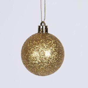 ΜΠΑΛΑ ΠΛΑΣΤΙΚΗ, ΧΡΥΣΗ, ΓΚΛΙΤΕΡ, ΣΕΤ 6ΤΜΧ, 8cm (TOP 120) - Image 1