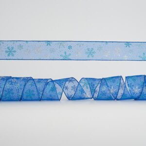 ΚΟΡΔΕΛΑ ΔΙΑΦΑΝΗ ΜΠΛΕ, ΜΕ ΧΙΟΝΟΝΙΦΑΔΕΣ, 6,35cm, 10Y - Image 1