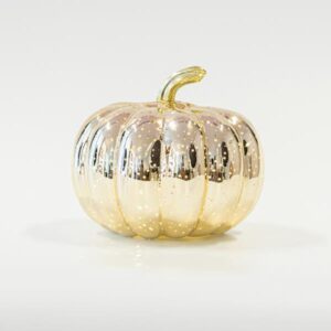 ΓΥΑΛΙΝΗ ΚΟΛΟΚΥΘΑ ΦΩΤΙΖΟΜΕΝΗ, ΧΡΥΣΗ, 17cm - Image 1