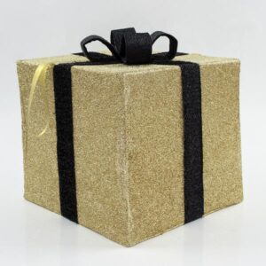 ΚΟΥΤΙ ΔΩΡΟΥ ΥΦΑΣΜΑΤΙΝΟ, ΧΡΥΣΟ ΜΕ ΜΑΥΡΗ ΚΟΡΔΕΛΑ, 50cm - Image 1