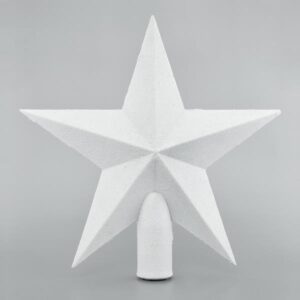 ΚΟΡΥΦΗ ΔΕΝΤΡΟΥ ΑΣΤΕΡΙ ΠΛΑΣΤΙΚΟ, ΛΕΥΚΟ ΜΕ GLITTER, 20,5cm - Image 1