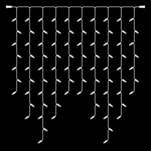 ΒΡΟΧΗ, DIY, 86 LED 5mm ΜΕ ΚΑΛΥΜΜΑ, 230V, 2 ΕΠΕΚΤΑΣΕΙΣ, ΛΕΥΚΟ ΚΑΟΥΤΣΟΥΚ ΚΑΛΩΔΙΟ, ΛΕΥΚΟ LED ΑΝΑ 10cm (H110 x W100cm, 7/9/11/9/7), ΙΡ65 (ΧΩΡΙΣ ΠΑΡΟΧΗ) - Image 1