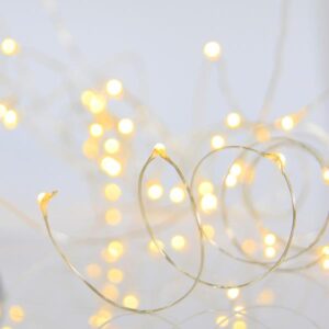 ΣΕΙΡΑ, 20 MINI LED, ΜΠΑΤΑΡΙΑΣ 2xΑΑ, TIMER, ΑΣΗΜΙ ΧΑΛΚΙΝΟ ΚΑΛΩΔΙΟ, ΘΕΡΜΟ ΛΕΥΚΟ LED ΑΝΑ 10cm, ΠΡΟΕΚΤΑΣΗ ΠΑΡΟΧΗΣ 10cm, IP20 (DISPLAY BOX 24τμχ) - Image 1