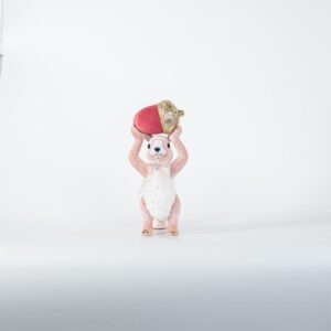 ΒΕΛΟΥΔΙΝΟΣ ΣΚΙΟΥΡΟΣ ΜΕ ΚΟΥΚΟΥΝΑΡΑ, ΜΠΟΡΝΤΟ-ΡΟΖ, 32x19x9cm - Image 1