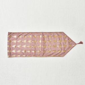 ΡΑΝΝΕΡ, ΡΟΖ ΜΕ ΧΡΥΣΑ ΔΕΝΤΡΑΚΙΑ, ΒΕΛΟΥΔΟ, 180x32cm - Image 1