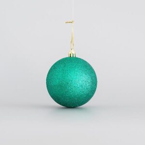 ΠΛΑΣΤΙΚΗ ΜΠΑΛΑ, ΠΡΑΣΙΝΗ, GLITTER, ΣΕΤ 6 ΤΜΧ, 8cm - Image 1