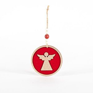 ΞΥΛΙΝΟ ΣΤΟΛΙΔΙ, ΑΓΓΕΛΑΚΙ, ΚΟΚΚΙΝΟ, ΜΕ ΒΕΛΟΥΔΟ, 11x0,5cm - Image 1