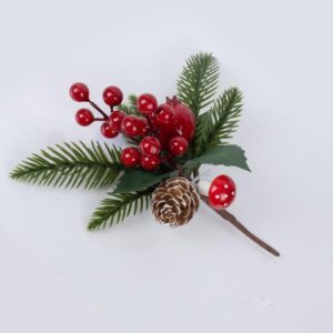 ΠΙΚΑΚΙ ΜΕ ΚΟΚΚΙΝΑ BERRIES, ΜΗΛΟ ΚΑΙ ΚΟΚΟΥΝΑΡΙ, 20cm - Image 1