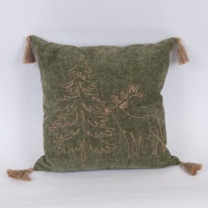 ΜΑΞΙΛΑΡΙ ΛΑΔΙ, ΜΕ ΧΡΙΣΤΟΥΓΕΝΝΙΑΤΙΚΟ ΔΕΝΤΡΟ ΚΑΙ ΕΛΑΦΙ, 45x45cm - Image 1