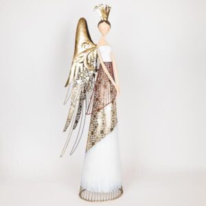 ΜΕΤΑΛΛΙΚΗ ΠΡΙΓΚΙΠΙΣΣΑ ΜΕ ΛΕΥΚΟ ΧΡΥΣΟ ΦΟΡΕΜΑ, 76.84cm - Image 1