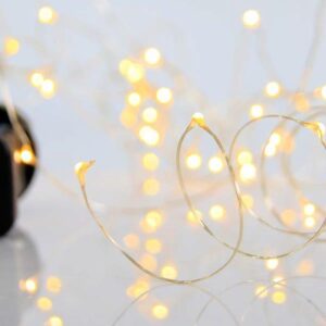 ΣΕΙΡΑ, 100 ΜΙΝΙ LED, ΜΕΤΑΣΧΗΜΑΤΙΣΤΗ, 8 ΠΡΟΓΡΑΜΜΑΤΑ & ΜΝΗΜΗ, ΜΠΡΟΝΖΕ ΧΑΛΚΙΝΟ ΚΑΛΩΔΙΟ, ΘΕΡΜΟ ΛΕΥΚΟ LED ANA 10cm, ΠΡΟΕΚΤΑΣΗ ΠΑΡΟΧΗΣ 5m, ΙΡ44 - Image 1