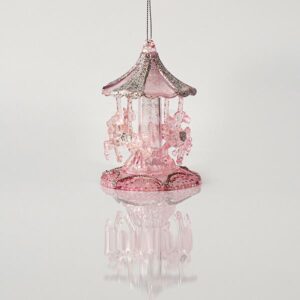 ΚΑΡΟΥΖΕΛ ΑΚΡΥΛΙΚΟ, ΜΕ ΡΟΖ GLITTER, 7,5x10,8cm - Image 1