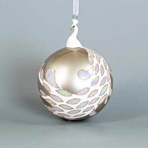 ΓΥΑΛΙΝΗ ΜΠΑΛΑ, ΑΣΗΜΙ ΜΕ ΠΟΡΣΕΛΑΝΙΝΟ ΠΑΓΩΝΙ, 1ΤΜΧ, 10cm - Image 1