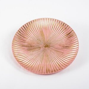 ΠΙΑΤΕΛΑ ΞΥΛΙΝΗ, ΡΟΖ, ΜΕ ΧΡΥΣΕΣ ΛΕΠΤΟΜΕΡΕΙΕΣ, 40cm - Image 1