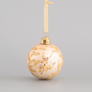 ΓΥΑΛΙΝΗ ΜΠΑΛΑ, ΣΑΜΠΑΝΙ, ΜΕ ΤΑΡΑΝΔΟ, 8cm - Image 1