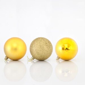 ΜΠΑΛΑ ΠΛΑΣΤΙΚΗ, ΧΡΥΣΗ, ΣΕΤ 6ΤΜΧ, 8cm - Image 1