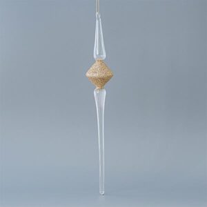 ΓΥΑΛΙΝΟΣ ΣΤΑΛΑΚΤΙΤΗΣ, ΔΙΑΦΑΝΟΣ, ΜΕ ΧΡΥΣΟ, ΣΕΤ 2ΤΜΧ, 6,5x40,5cm - Image 1