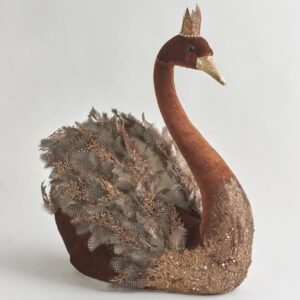 ΒΕΛΟΥΔΙΝΟΣ ΚΥΚΝΟΣ, ΚΑΦΕ, ΜΕ ΧΑΛΚΙΝΟ ΓΚΛΙΤΕΡ, 59cm - Image 1