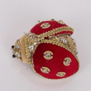 ΠΑΣΧΑΛΙΤΣΑ ΚΟΚΚΙΝΗ ΒΕΛΟΥΔΙΝΗ ΜΕ ΧΡΥΣΑ ΔΙΑΚΟΣΜΗΤΙΚΑ, 5x9Χ13cm - Image 1