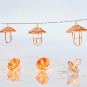 ΣΕΙΡΑ, 10 LED 5mm, ΧΑΛΚΙΝΑ ΜΕΤΑΛΛΙΚΑ ΦΑΝΑΡΙΑ, ΜΠΑΤΑΡΙΑΣ 3xAA, ΘΕΡΜΟ ΛΕΥΚΟ LED ΑΝΑ 15cm, ΠΡΟΕΚΤΑΣΗ ΠΑΡΟΧΗΣ 50cm, IP20 - Image 1