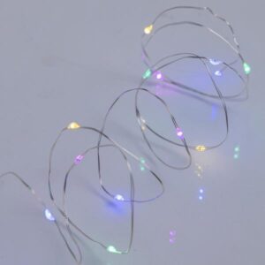 ΣΕΙΡΑ, 20 MINI LED, ΜΠΑΤΑΡΙΑΣ 2xAA, TIMER, ΑΣΗΜΙ ΧΑΛΚΙΝΟ ΚΑΛΩΔΙΟ, ΧΡΩΜΑΤΙΣΤΟ ΟΠΑΛ LED ΑΝΑ 10cm, ΠΡΟΕΚΤΑΣΗ ΠΑΡΟΧΗΣ 10cm, IP20 (DISPLAY BOX 24τμχ) - Image 1