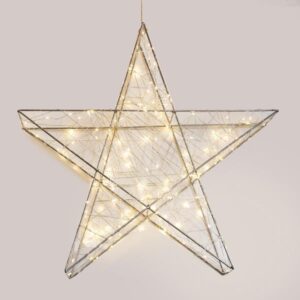 ΑΣΤΕΡΙ ΦΩΤΙΖΟΜΕΝΟ 110cm, 480 LED, 4,5V ΜΕΤΑΣΧΗΜΑΤΙΣΤΗ, TIMER, ΑΣΗΜΙ ΜΕΤΑΛΛΙΚΟΣ ΣΚΕΛΕΤΟΣ, ΑΣΗΜΙ ΧΑΛΚΙΝΟ ΚΑΛΩΔΙΟ, ΘΕΡΜΟ ΛΕΥΚΟ LED, ΠΡΟΕΚΤΑΣΗ ΠΑΡΟΧΗΣ 5m, IP44 - Image 1