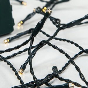 ΣΕΙΡΑ, 20 LED 5mm, ΜΠΑΤΑΡΙΑΣ 3xAA, ΧΡΟΝΟΔΙΑΚΟΠΤΗΣ, ΠΡΑΣΙΝΟ PVC ΚΑΛΩΔΙΟ, ΘΕΡΜΟ ΛΕΥΚΟ LED ΑΝΑ 10cm, ΠΡΟΕΚΤΑΣΗ ΠΑΡΟΧΗΣ 30cm, IP20 (DISPLAY BOX 24pcs) - Image 1