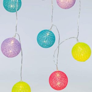 ΣΕΙΡΑ, 10 LED 5mm, ΧΡΩΜΑΤΙΣΤΕΣ ΜΠΑΛΕΣ Φ6cm, 31V ΜΕΤΑΣΧΗΜΑΤΙΣΤΗ, ΔΙΑΦΑΝΟ PVC ΚΑΛΩΔΙΟ, ΘΕΡΜΟ ΛΕΥΚΟ LED ΑΝΑ 15cm, ΠΡΟΕΚΤΑΣΗ ΠΑΡΟΧΗΣ 3m, IP44 - Image 1