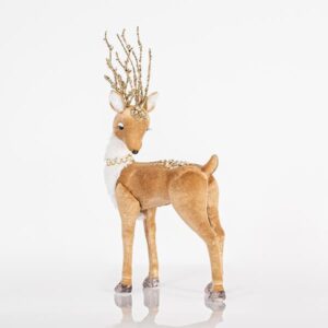 ΒΕΛΟΥΔΙΝΟ ΕΛΑΦΑΚΙ, ΜΕ ΧΡΥΣΟ GLITTER ΚΑΙ ΧΑΝΤΡΕΣ, 19x39cm - Image 1