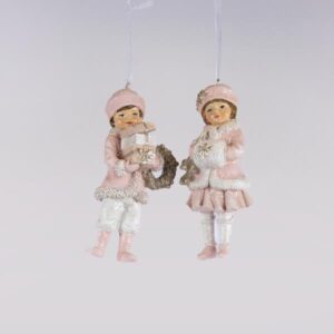 ΣΤΟΛΙΔΙ ΠΟΛΥΡΕΖΙΝ, ΠΑΙΔΑΚΙΑ ΜΕ ΡΟΖ ΡΟΥΧΑΛΑΚΙΑ, 2 ΣΧΕΔΙΑ,  5,5x4x11,5cm - Image 1