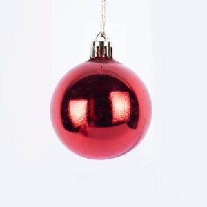 ΠΛΑΣΤΙΚΗ ΜΠΑΛΑ, ΚΟΚΚΙΝΗ ΓΥΑΛΙΣΤΕΡΗ, ΣΕΤ 6ΤΜΧ, 6cm - Image 1