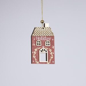 ΞΥΛΙΝΟ ΣΤΟΛΙΔΙ ΣΠΙΤΑΚΙ, ΚΟΚΚΙΝΟ ΜΕ ΧΡΥΣΟ, 0.5x7.5x13cm - Image 1