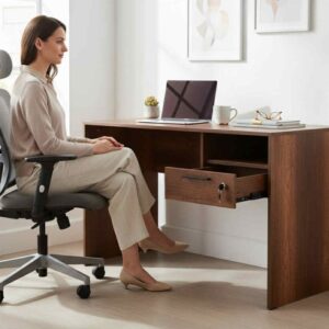 ΓΡΑΦΕΙΟ ΜΕ ENA ΣΥΡΤΑΡΙ ΜΕ ΚΛΕΙΔΑΡΙΑ & ΕΝΑ ΡΑΦΙ 120x60x75 εκ OSLO WALNUT - Image 6