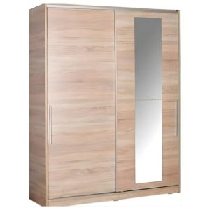 ΝΤΟΥΛΑΠΑ  ΜΕ ΔΥΟ ΣΥΡΟΜΕΝΕΣ ΠΟΡΤΕΣ & ΚΑΘΡΕΠΤΗ 160x60x207 εκ SONOMA - Image 1