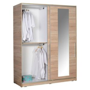 ΝΤΟΥΛΑΠΑ  ΜΕ ΔΥΟ ΣΥΡΟΜΕΝΕΣ ΠΟΡΤΕΣ & ΚΑΘΡΕΠΤΗ 160x60x207 εκ SONOMA - Image 5